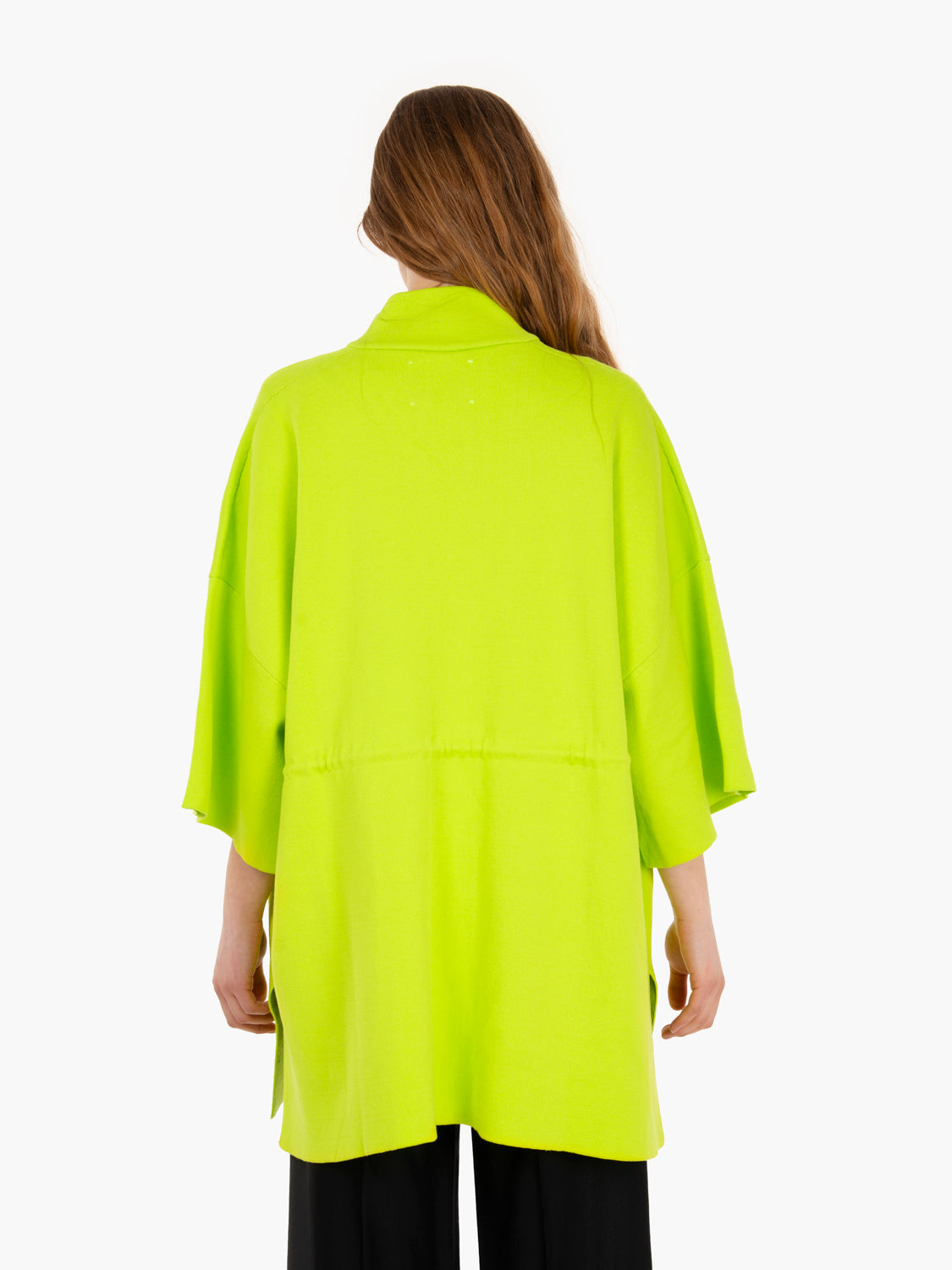 Cappotto in maglia con coulisse lime