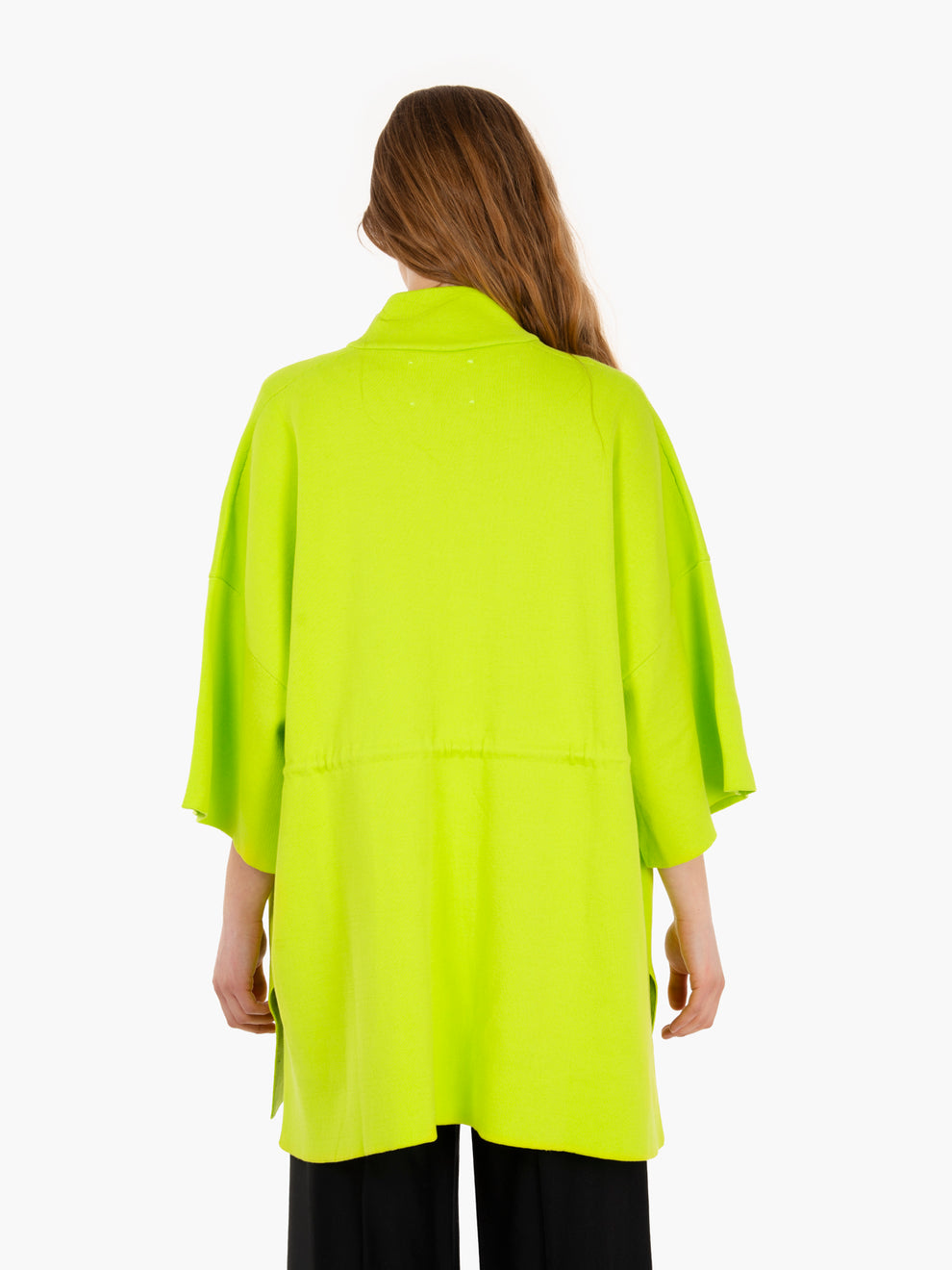 Cappotto in maglia con coulisse lime
