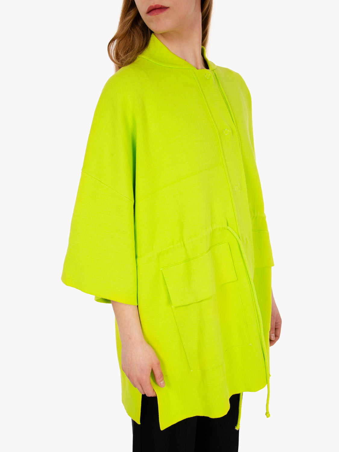 Cappotto in maglia con coulisse lime