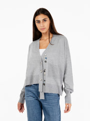 JEI O' - Cardigan con bottoni grigio