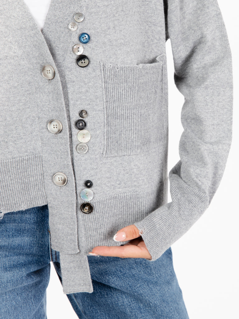 JEI O' - Cardigan con bottoni grigio