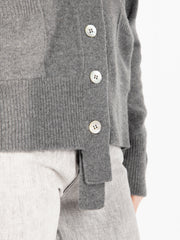 JEI O' - Cardigan con bottoni perlati grigio