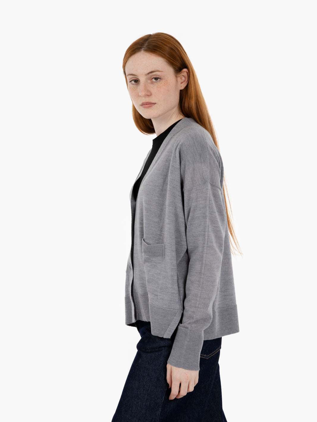 Grey V-neck cardigan