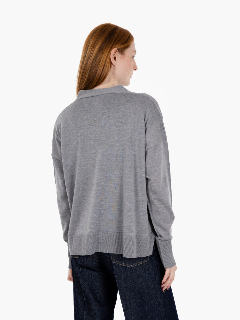 Grey V-neck cardigan