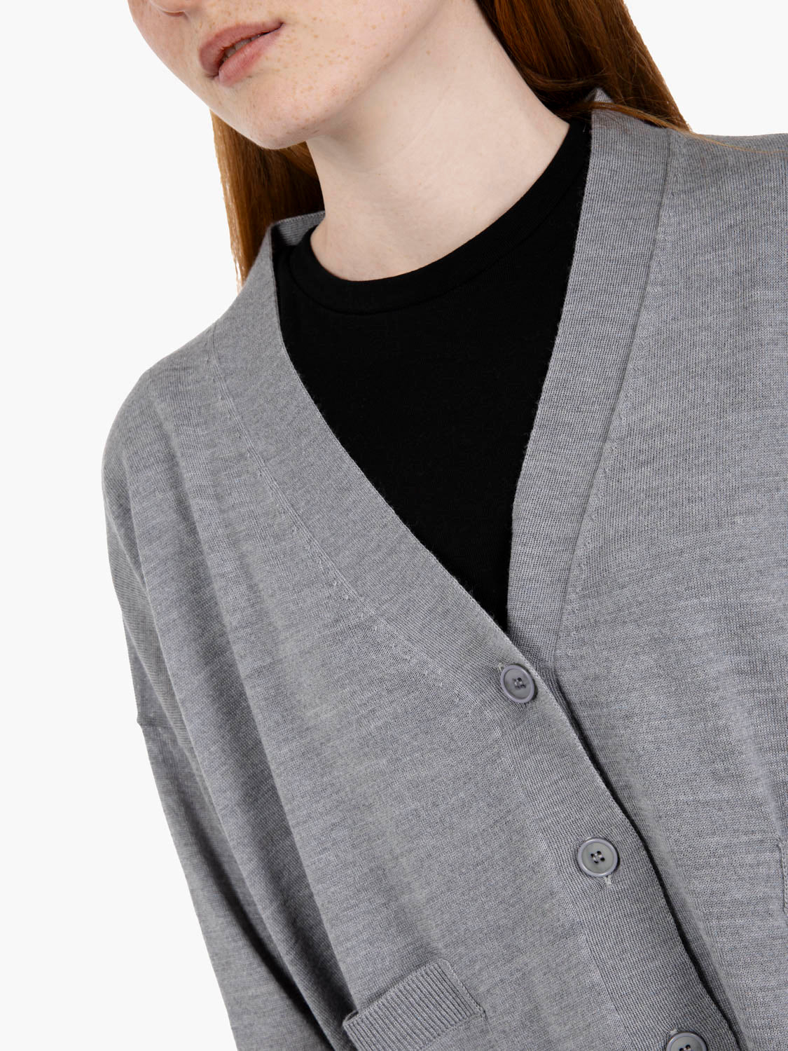 Grey V-neck cardigan