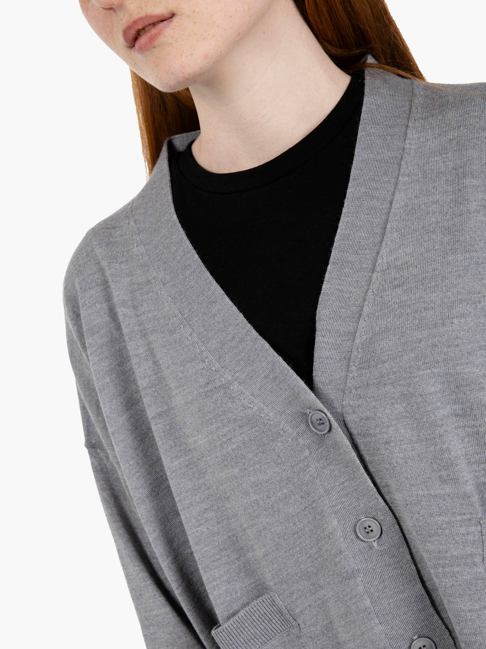 Grey V-neck cardigan