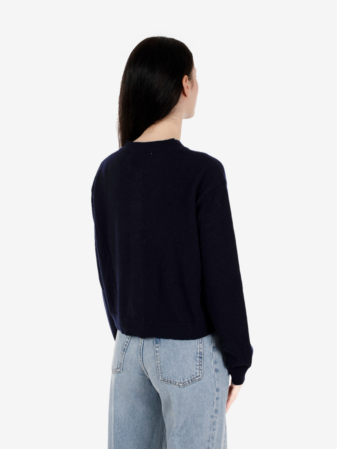 Cardigan in misto lana cannella / blu
