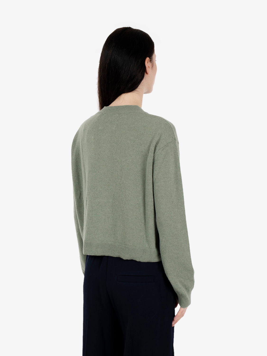 Cardigan in misto lana salvia / blu