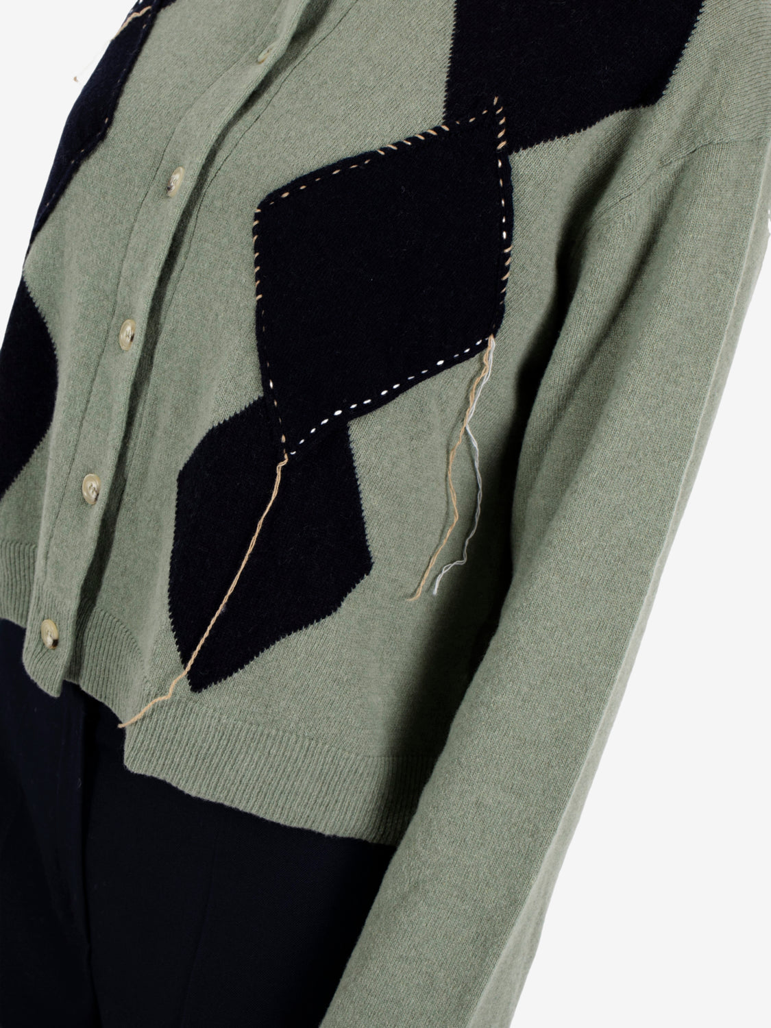 Cardigan in misto lana salvia / blu