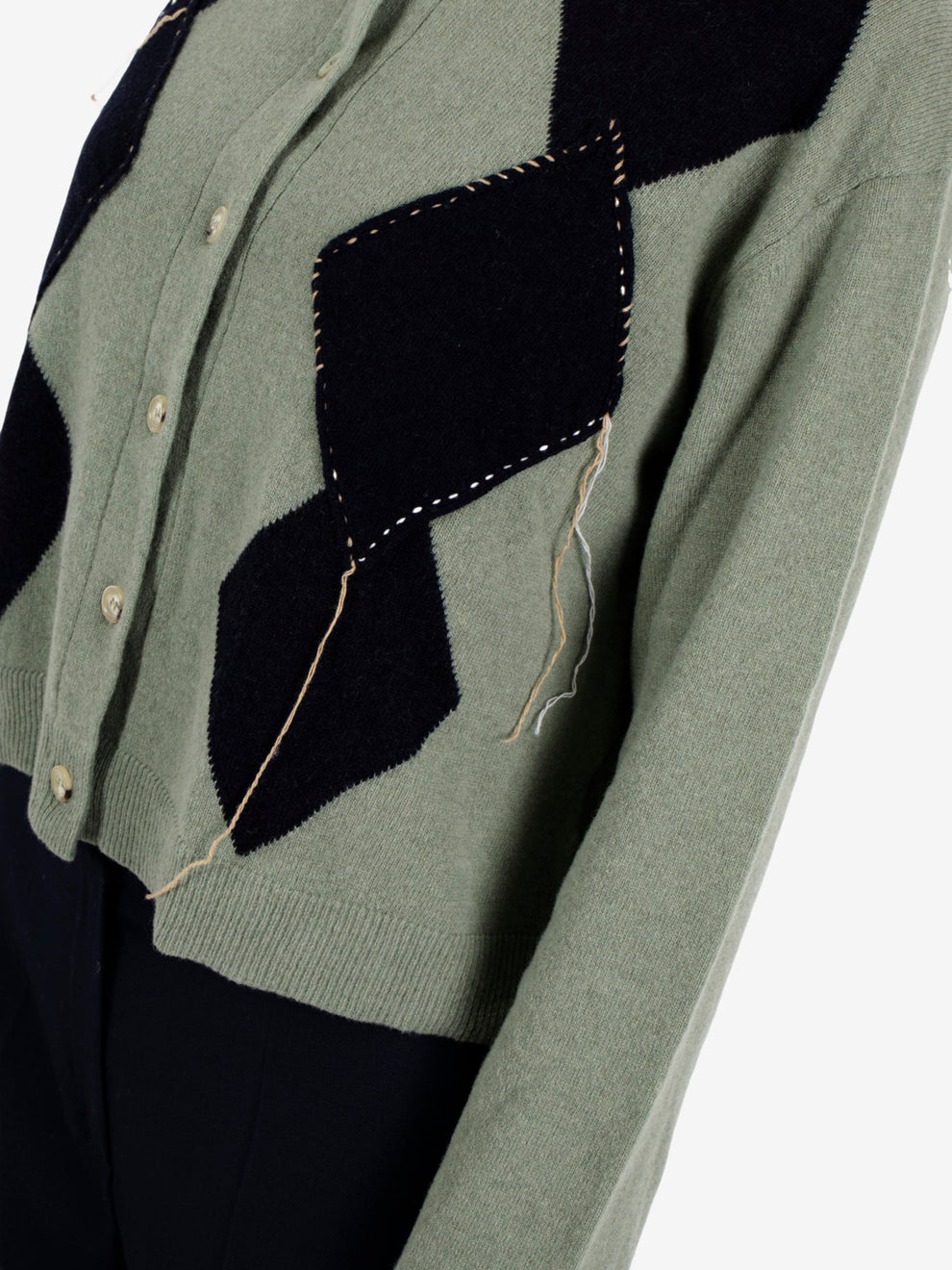 Cardigan in misto lana salvia / blu