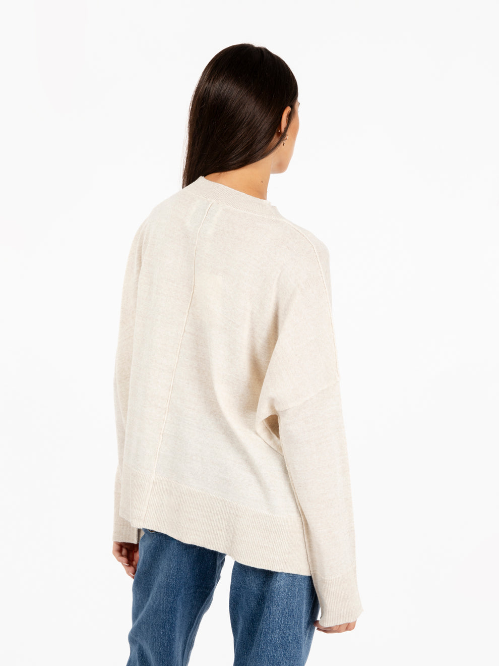 Beige pocket box sweater