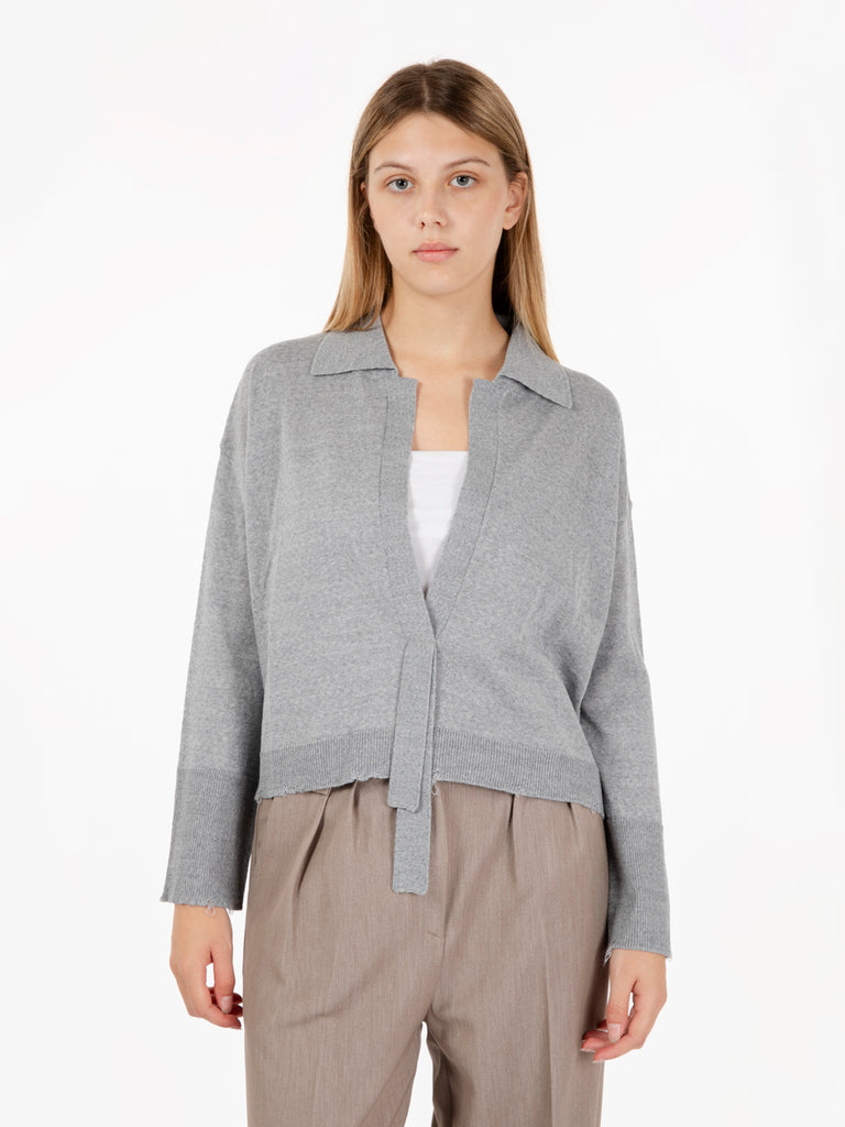 JEI O' - Maglia con colletto reverse grigio