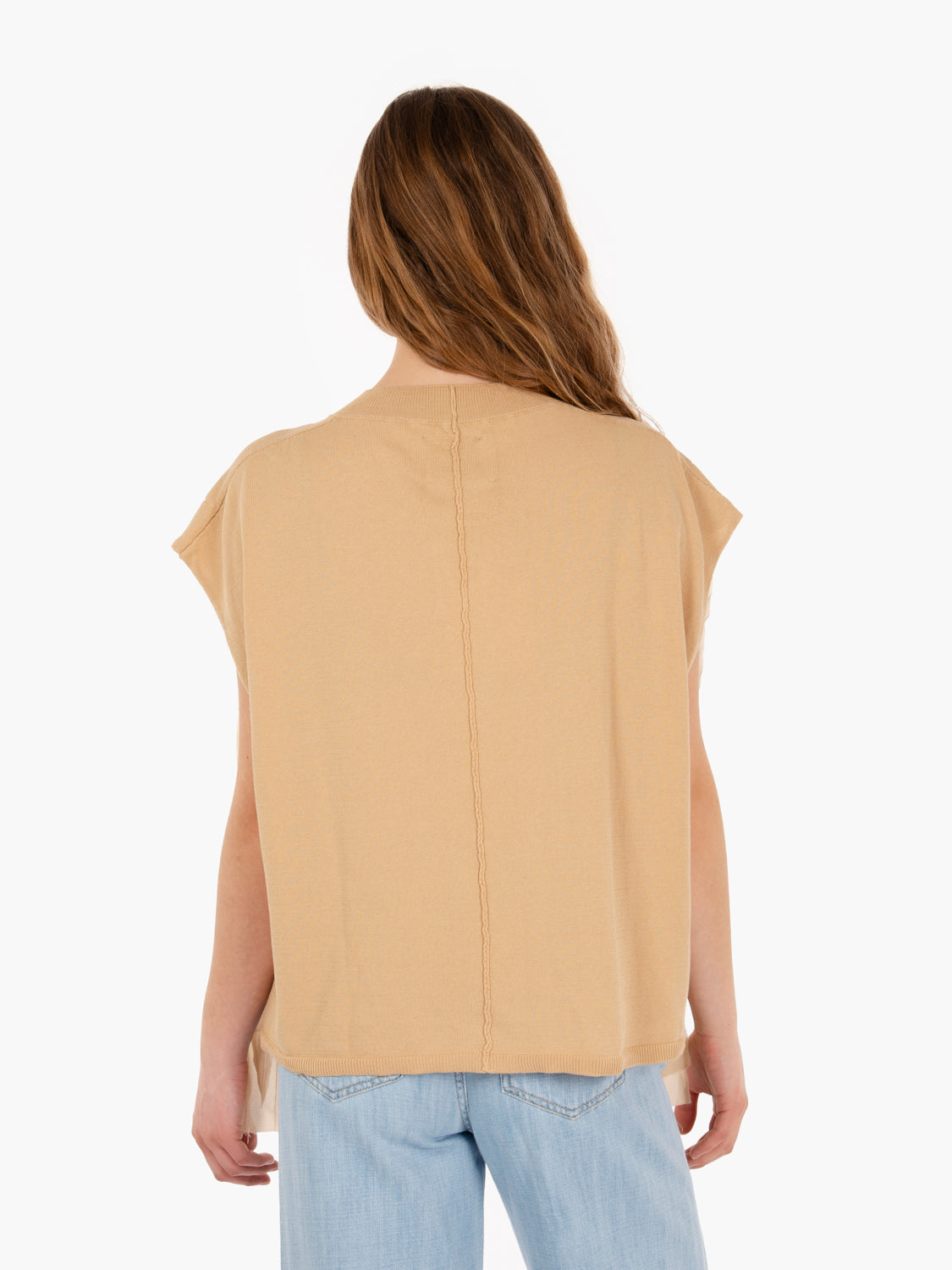Maglia effetto used con inserti sabbia