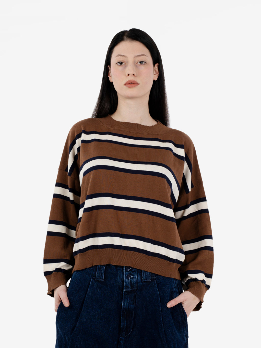 Maglione a righe moro / blu