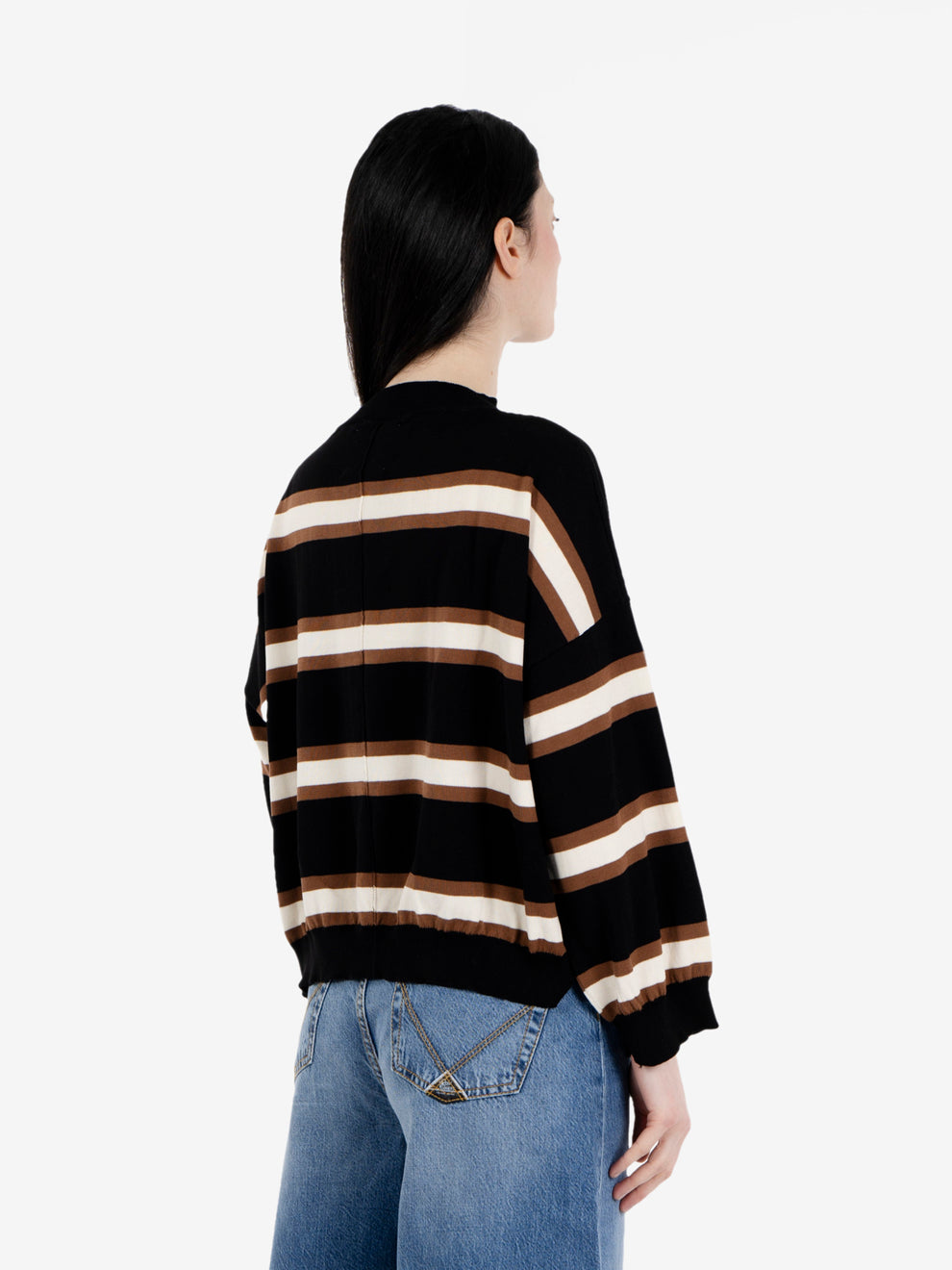 Maglione a righe nero / moro