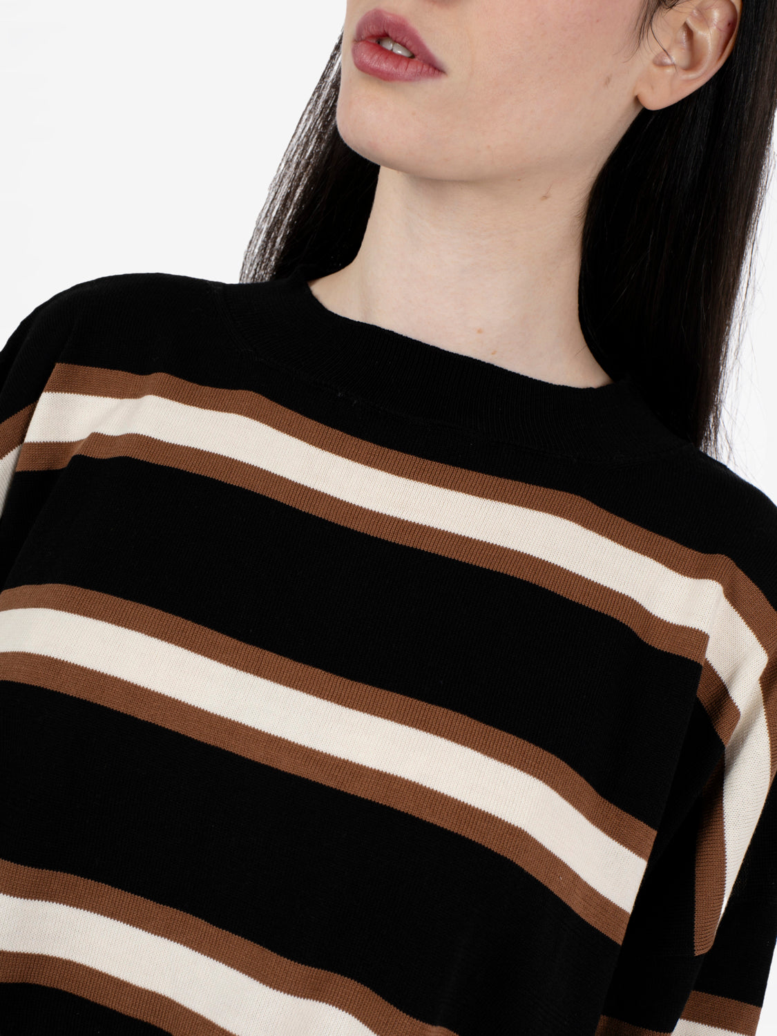 Maglione a righe nero / moro