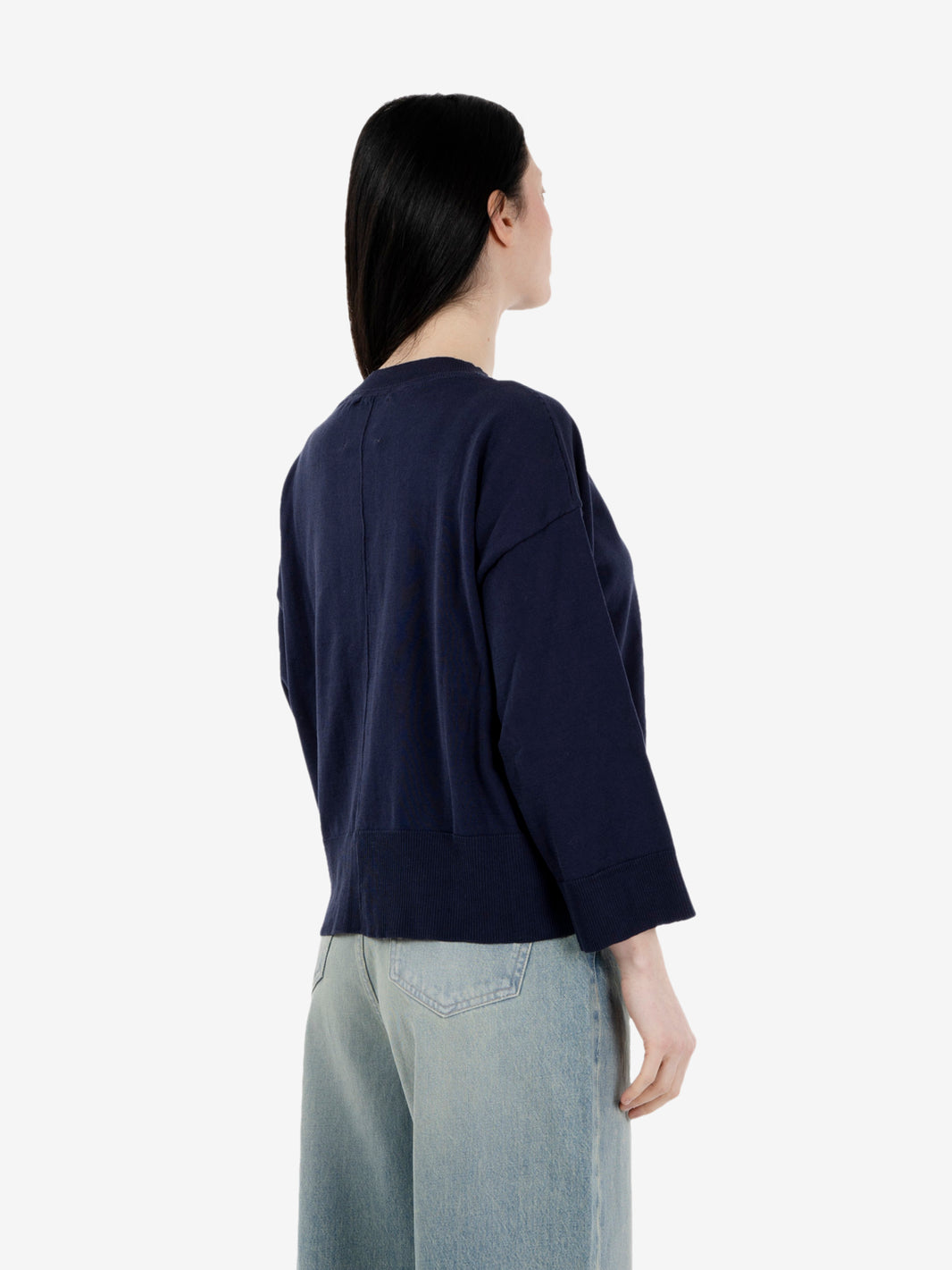 Maglione crop blu
