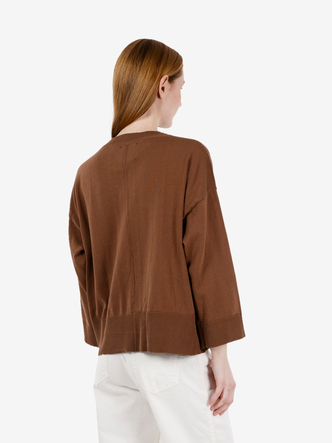 Maglione crop tabacco