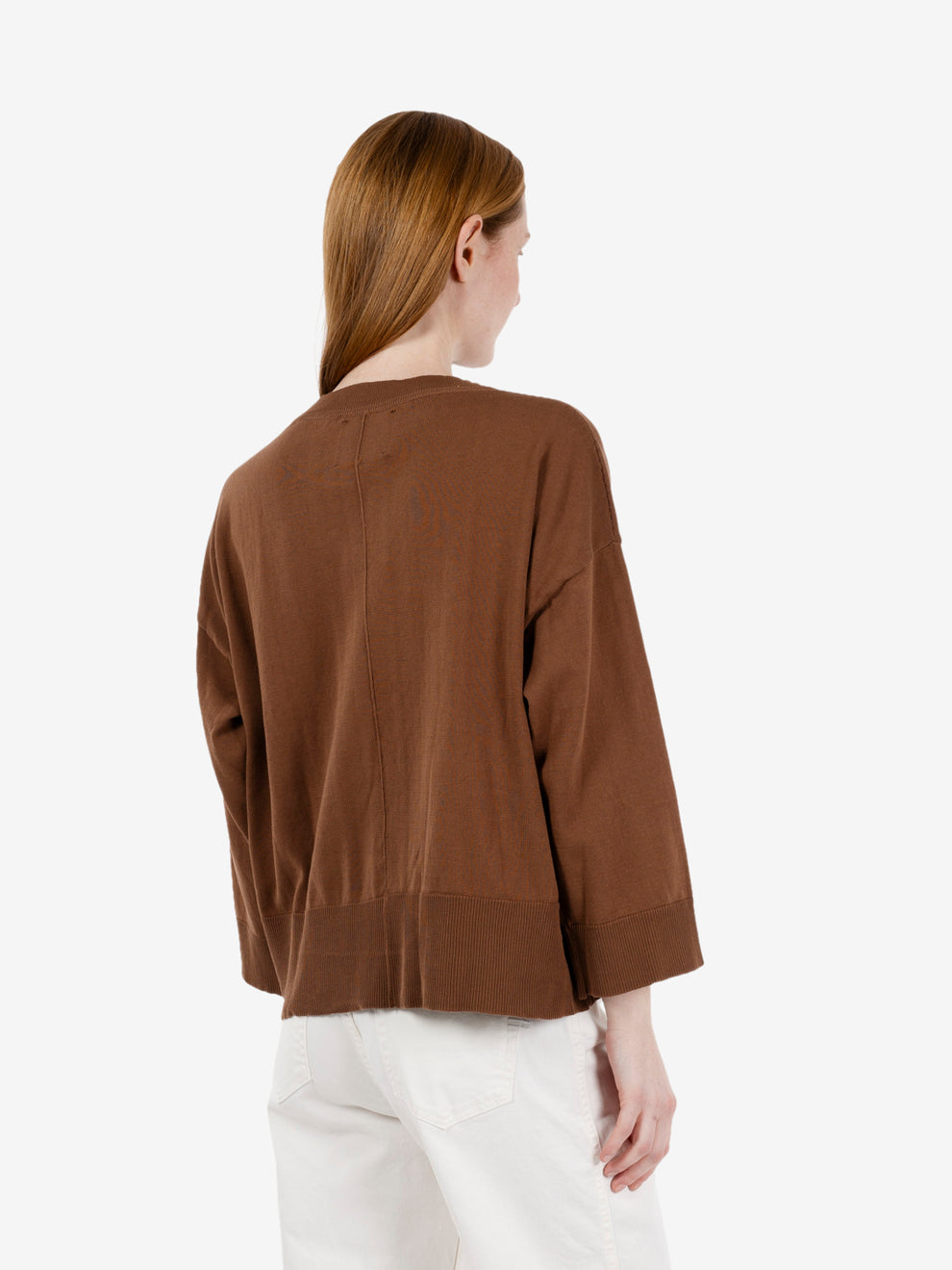Maglione crop tabacco