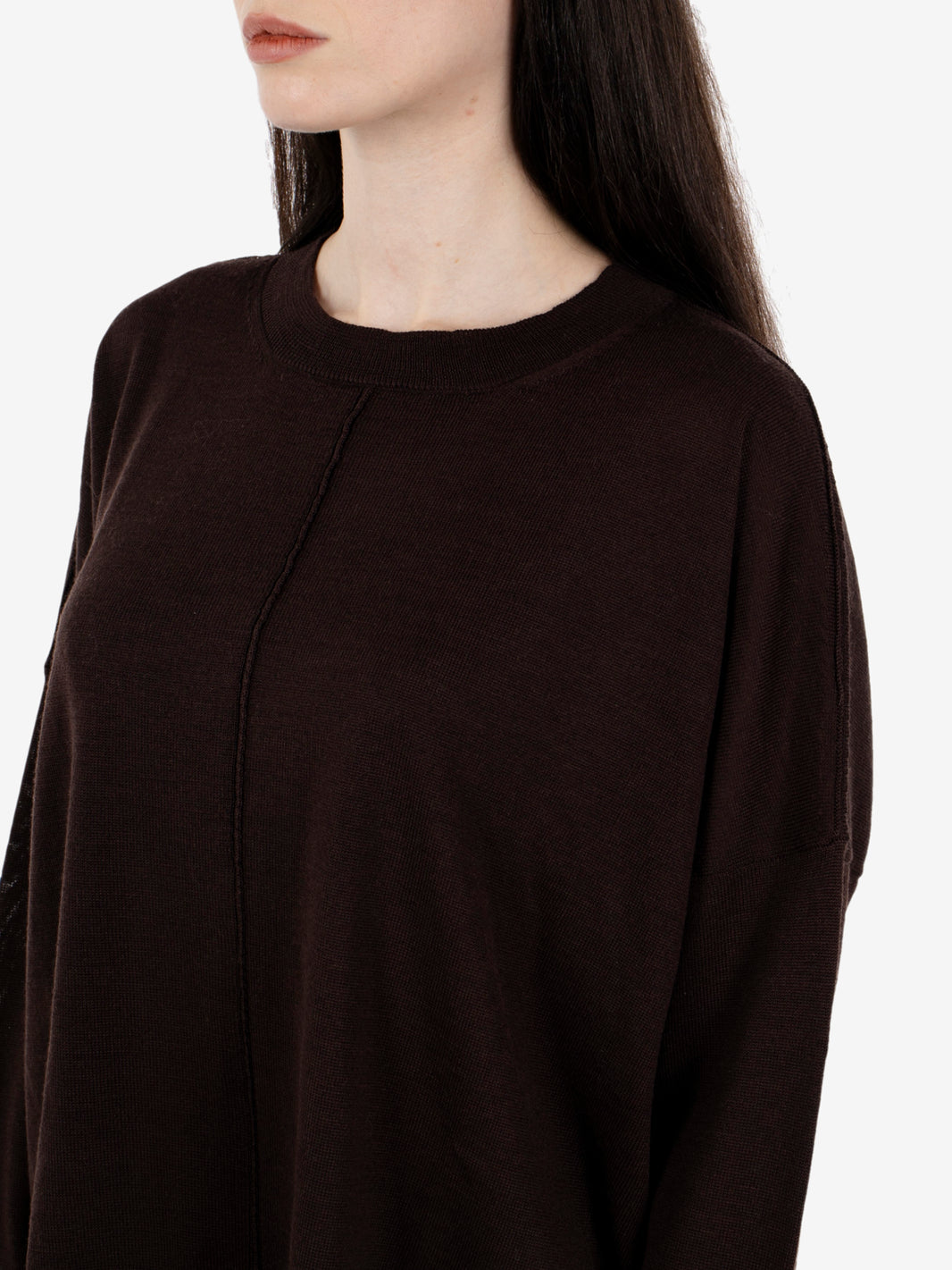 Maglione girocollo a scatola caffè