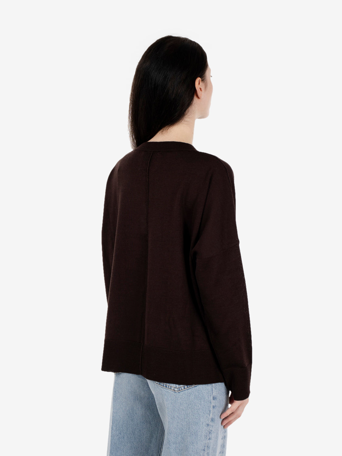 Maglione girocollo a scatola caffè