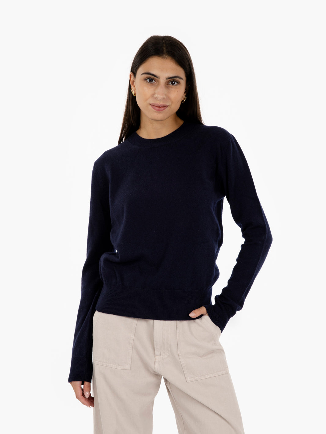 Maglione girocollo blu notte