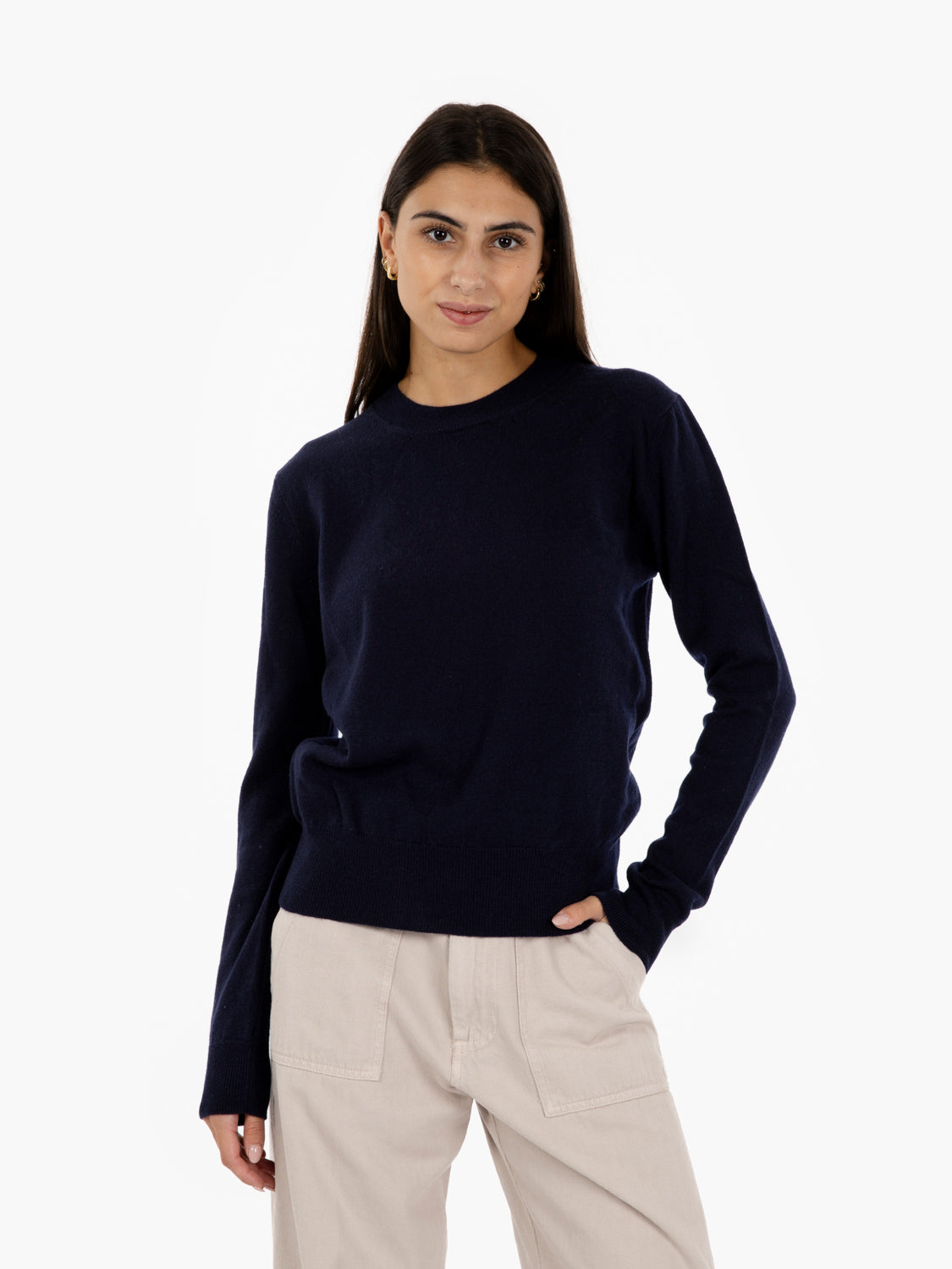 Maglione girocollo blu notte