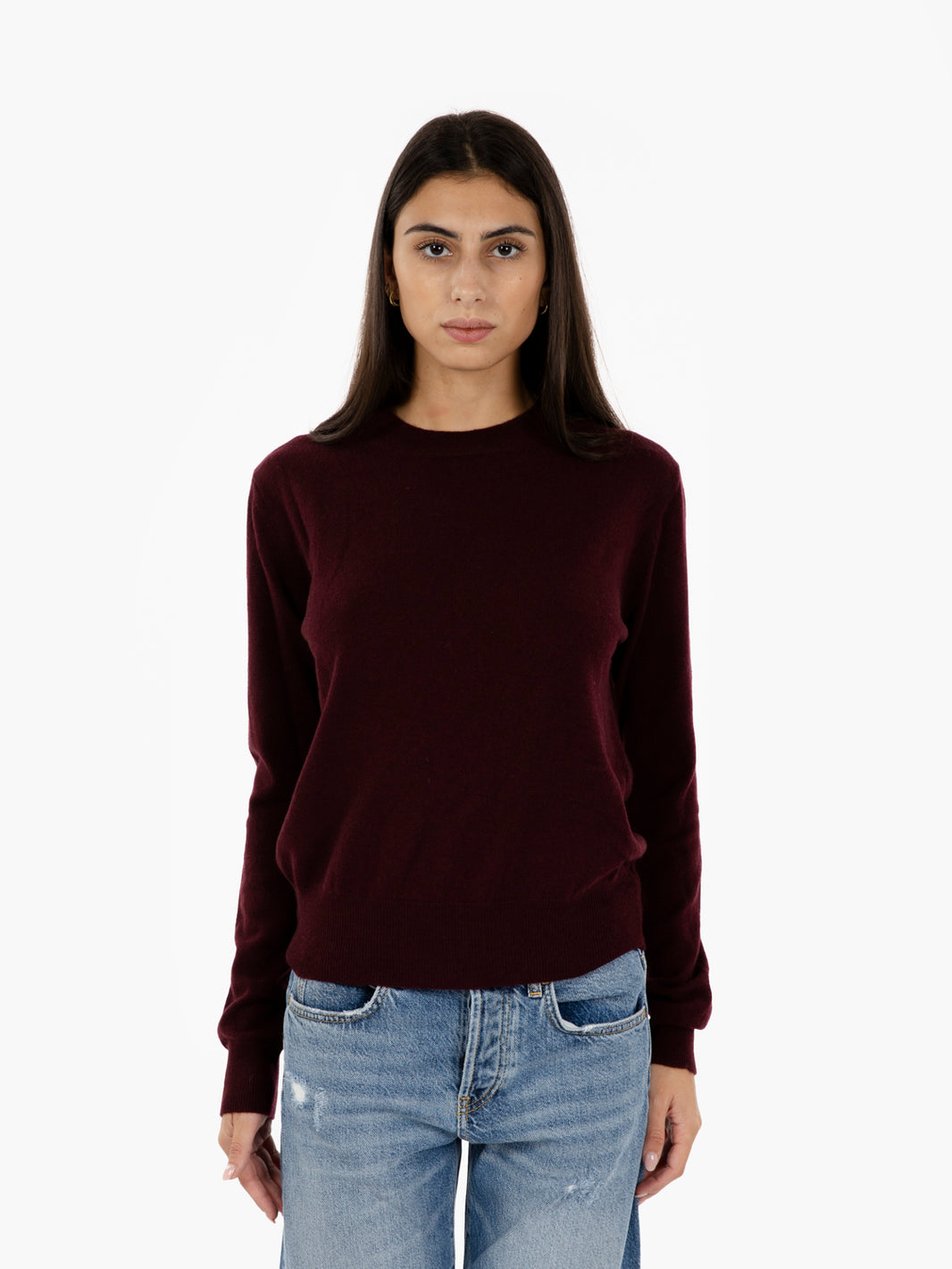 Maglione girocollo burgogne