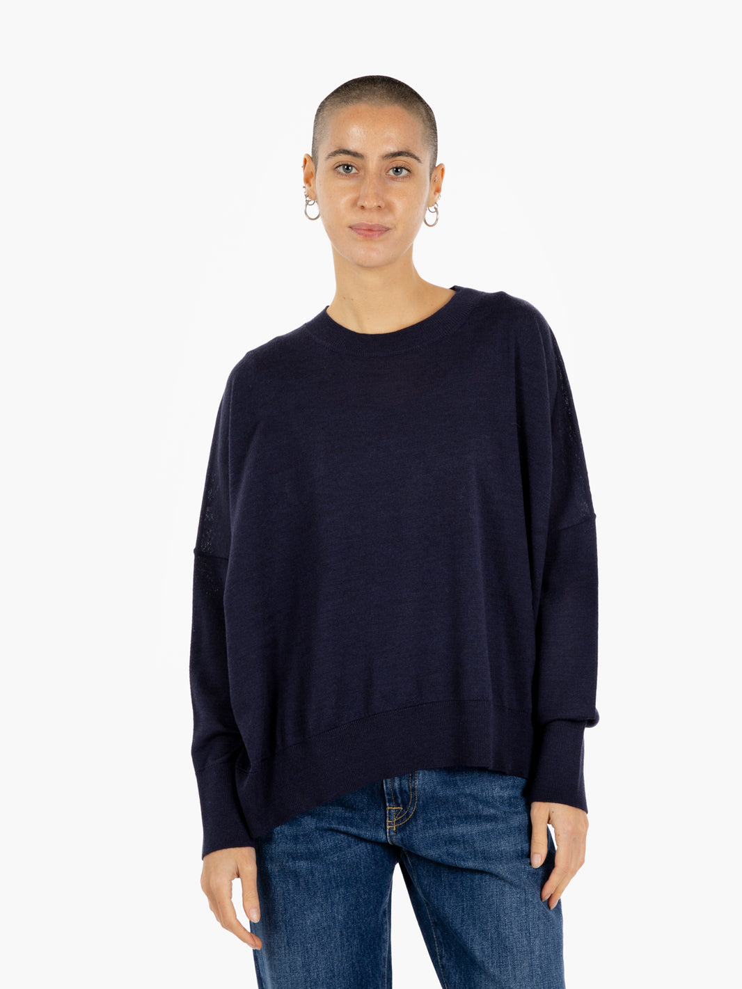 CREW NECK SWEATER OVER NIGHT BLUE JO1001_2001