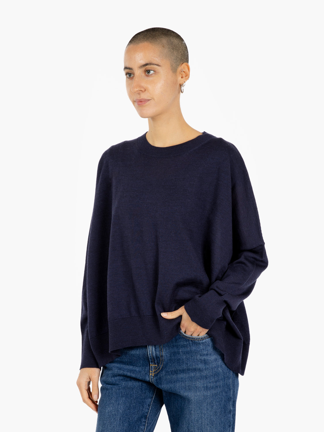 CREW NECK SWEATER OVER NIGHT BLUE JO1001_2001