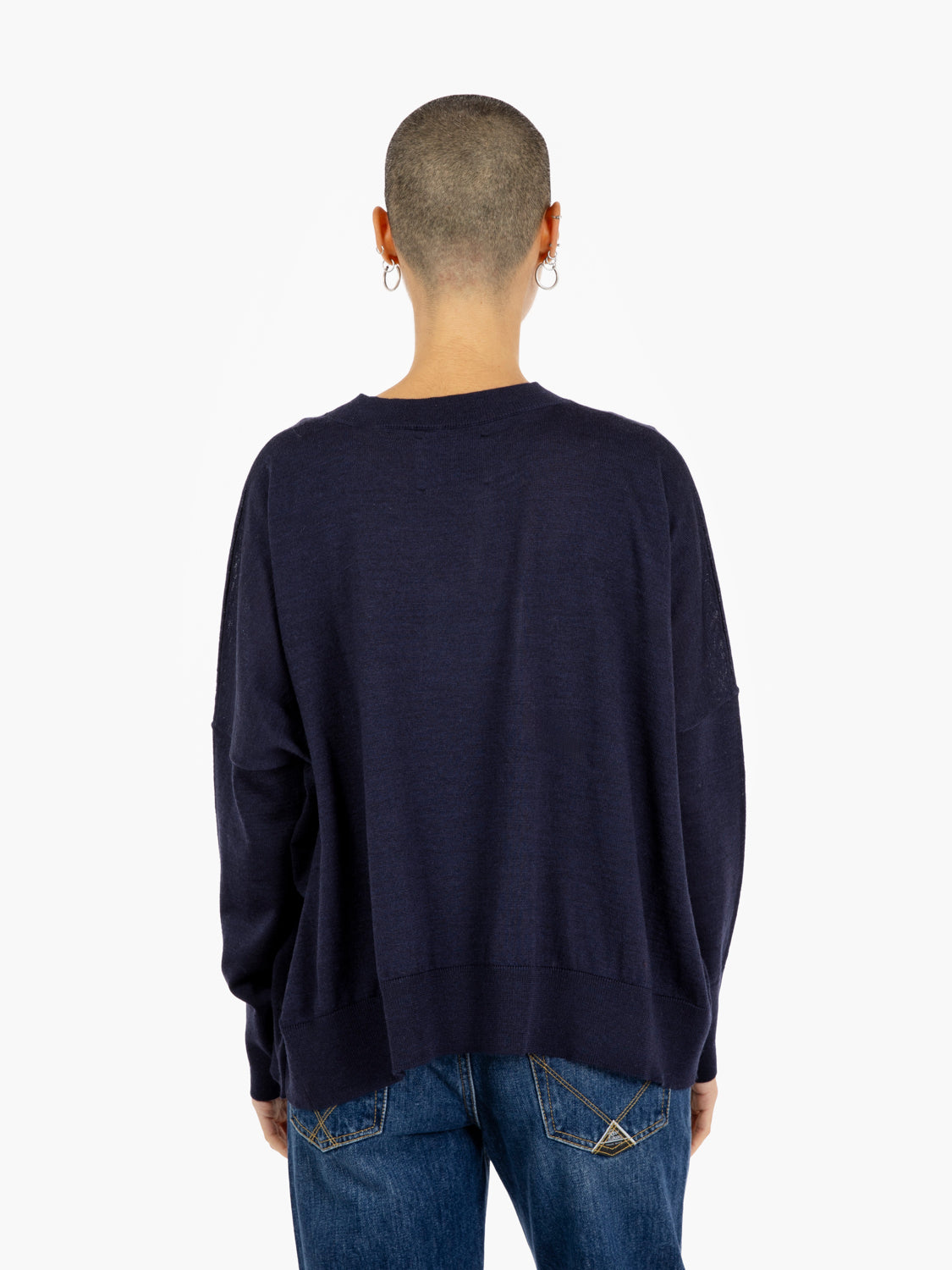 CREW NECK SWEATER OVER NIGHT BLUE JO1001_2001