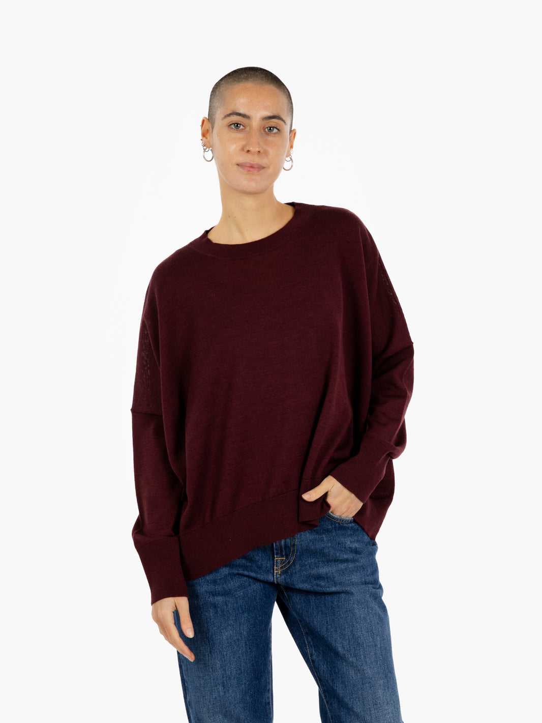CREW NECK SWEATER OVER BURGUNDY JO1001_5520