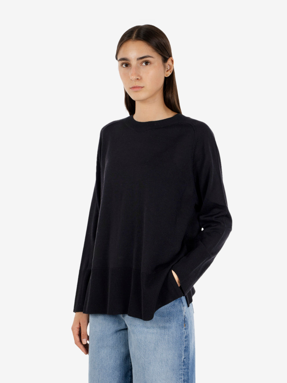 Maglione girocollo over nero