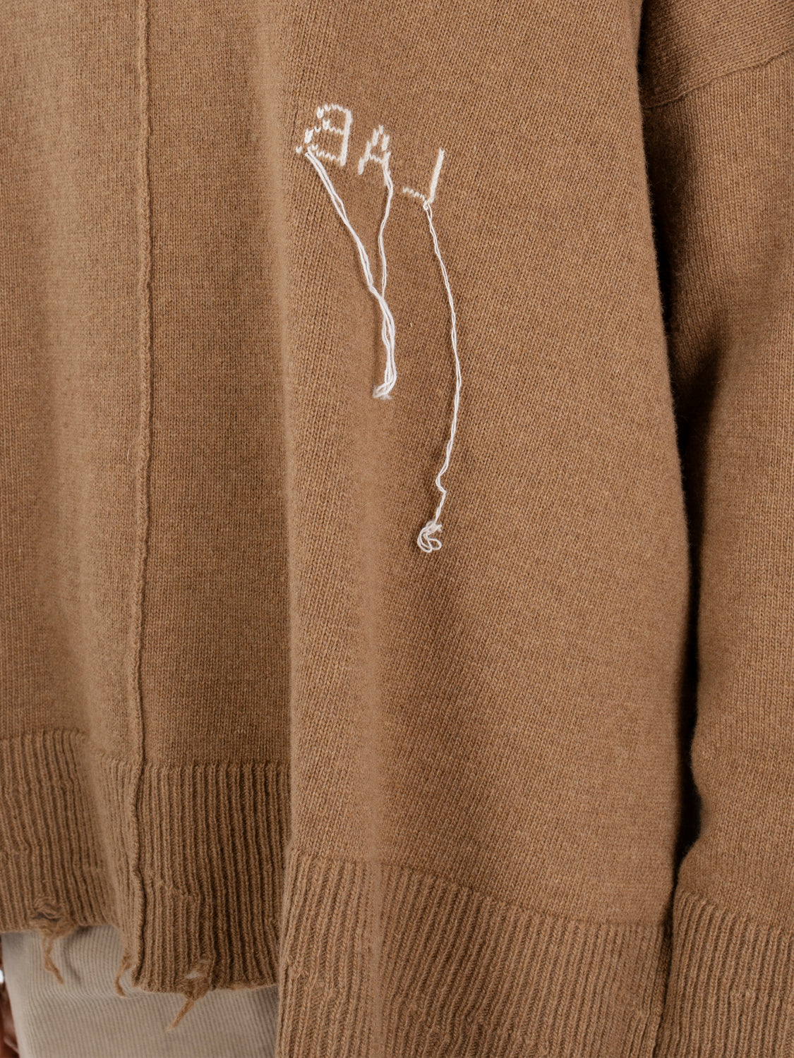 Maglione over destroy cannella