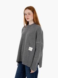 Oversized stone wool sweater