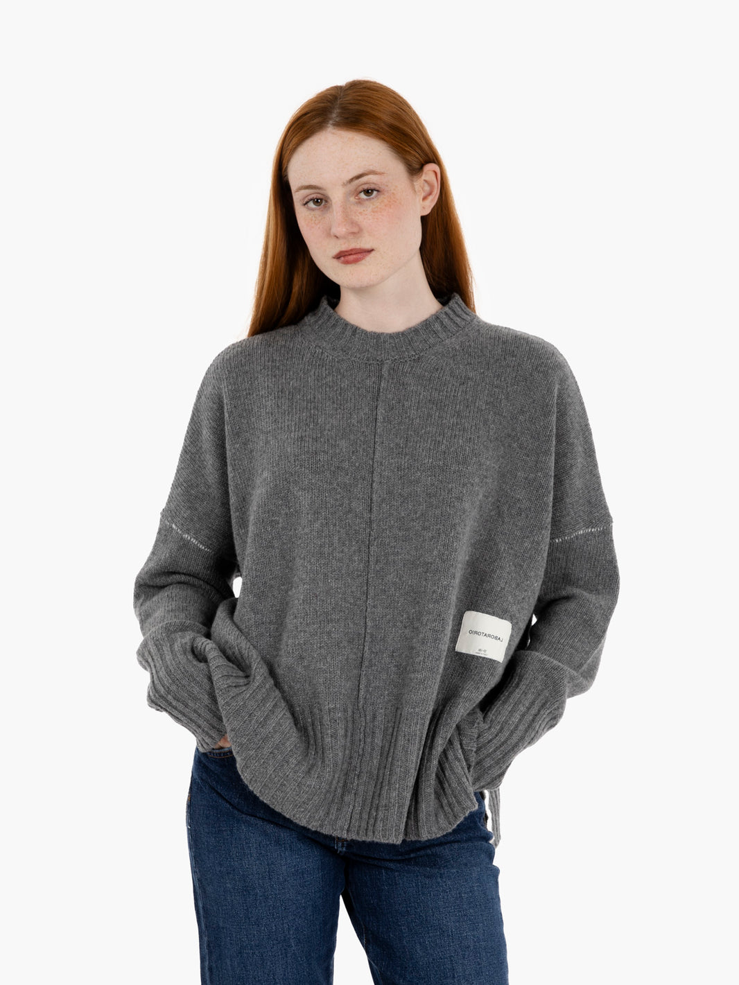 Oversized stone wool sweater