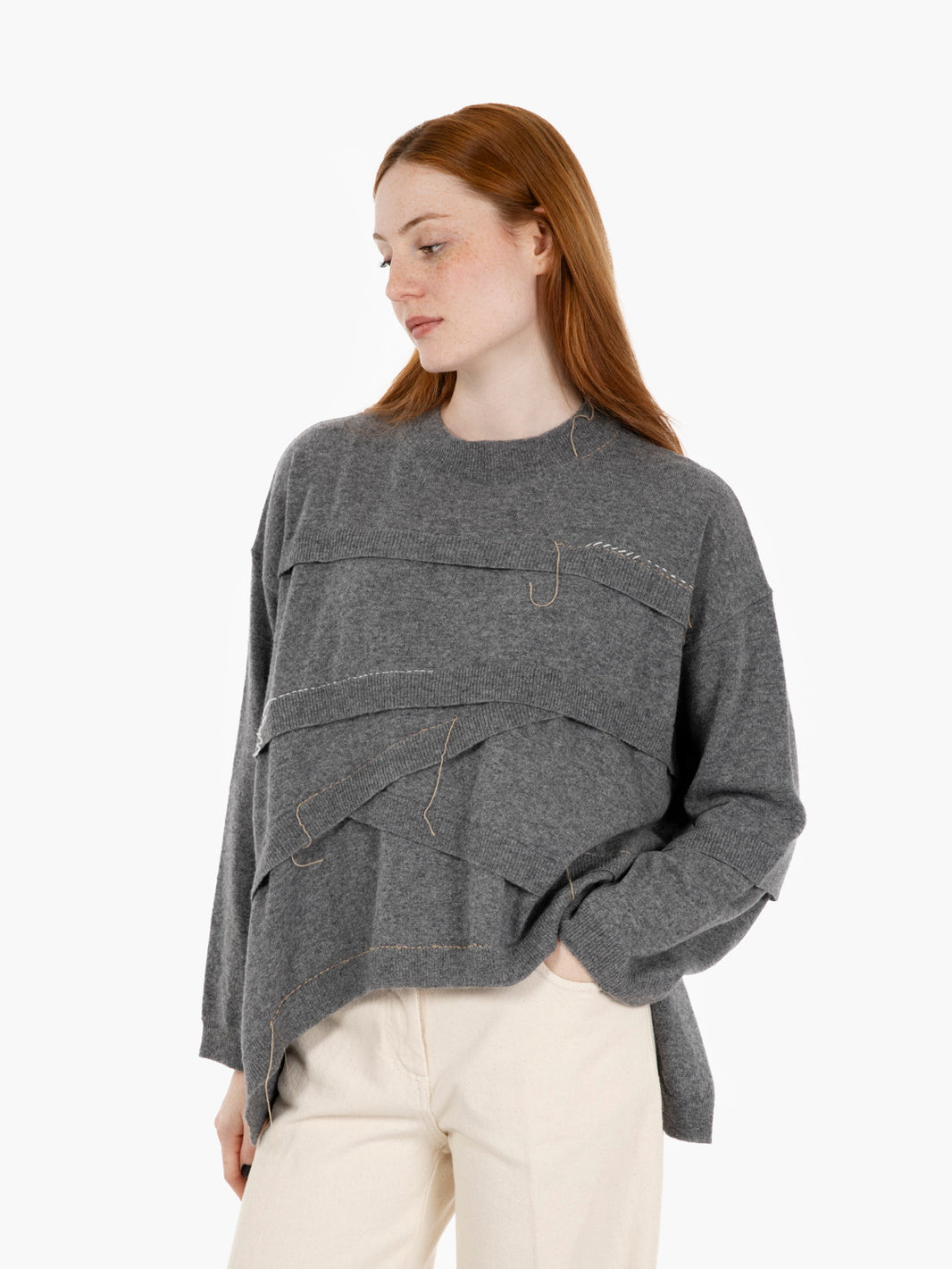 Stone patchwork sweater