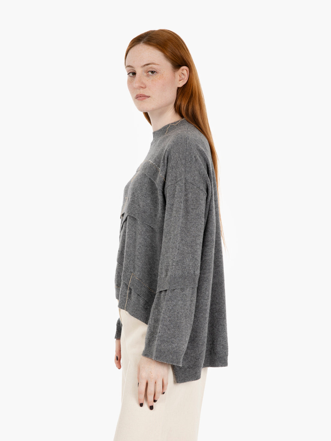 Stone patchwork sweater