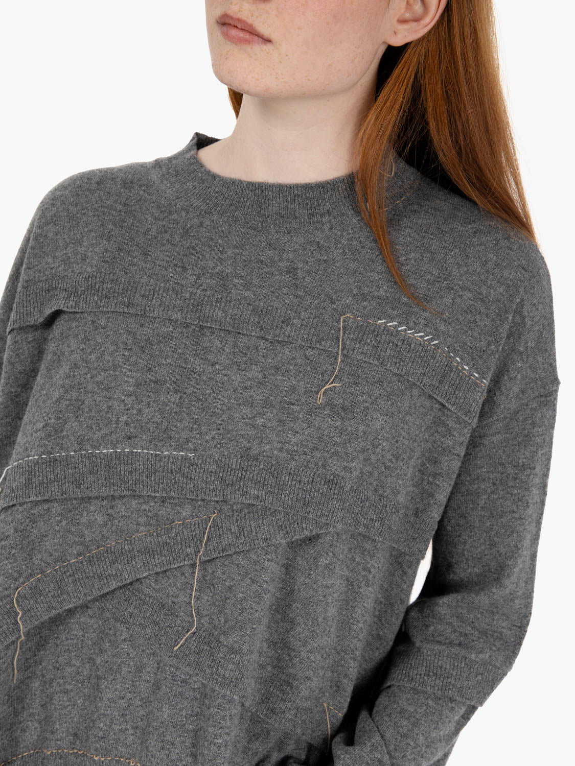 Stone patchwork sweater
