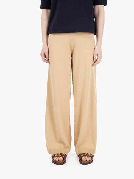 Pantaloni in maglia sabbia