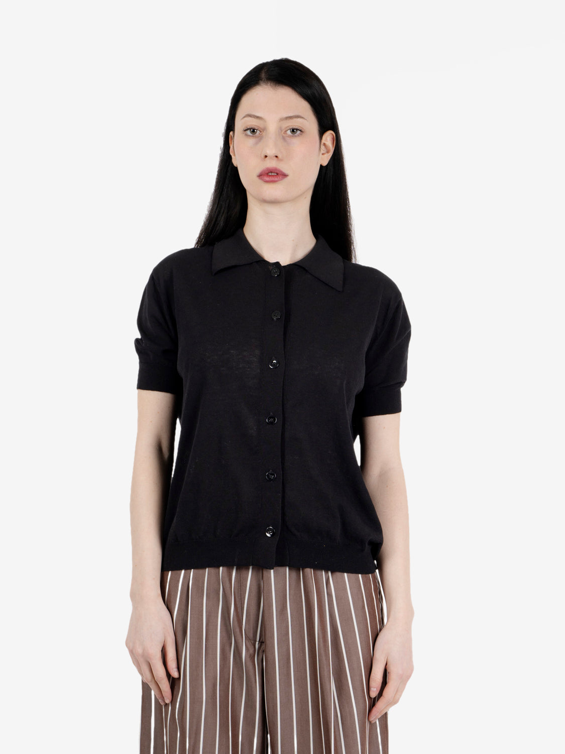 Black polo shirt