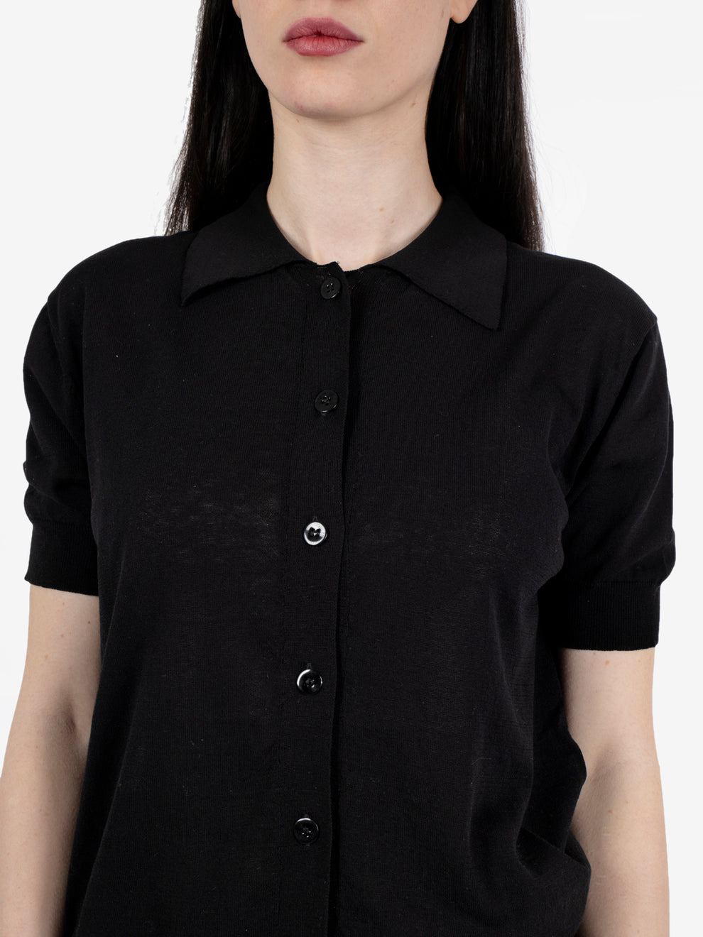 Black polo shirt