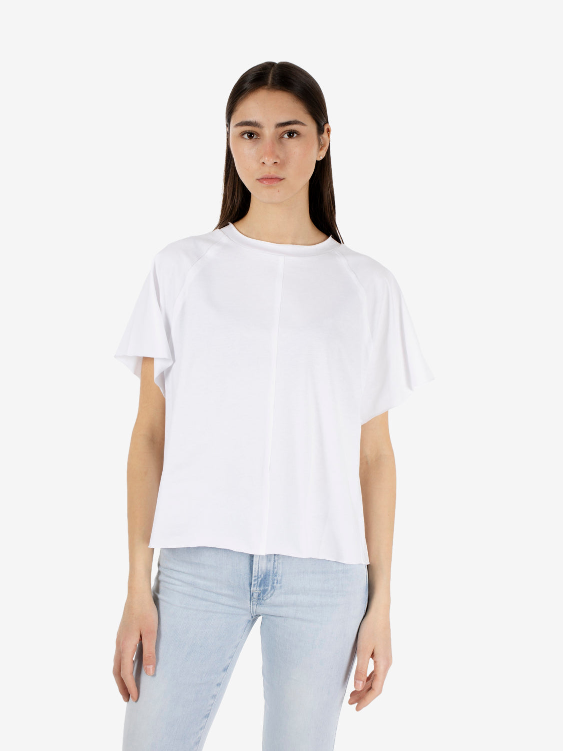 White raw-cut oversized t-shirt