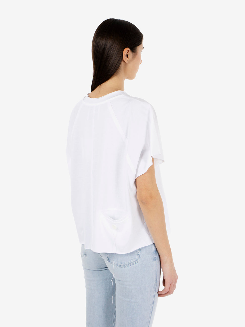 White raw-cut oversized t-shirt