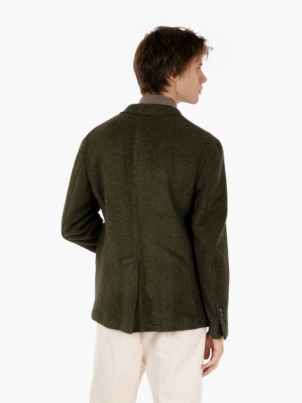 Giacca in misto lana verde