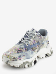 JOIA PARIS - Sneakers con strass all over argento / blu