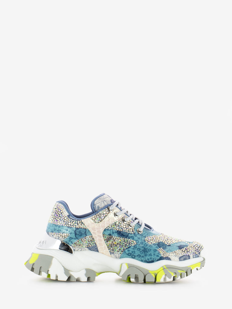 JOIA PARIS - Sneakers con strass all over blu / grey