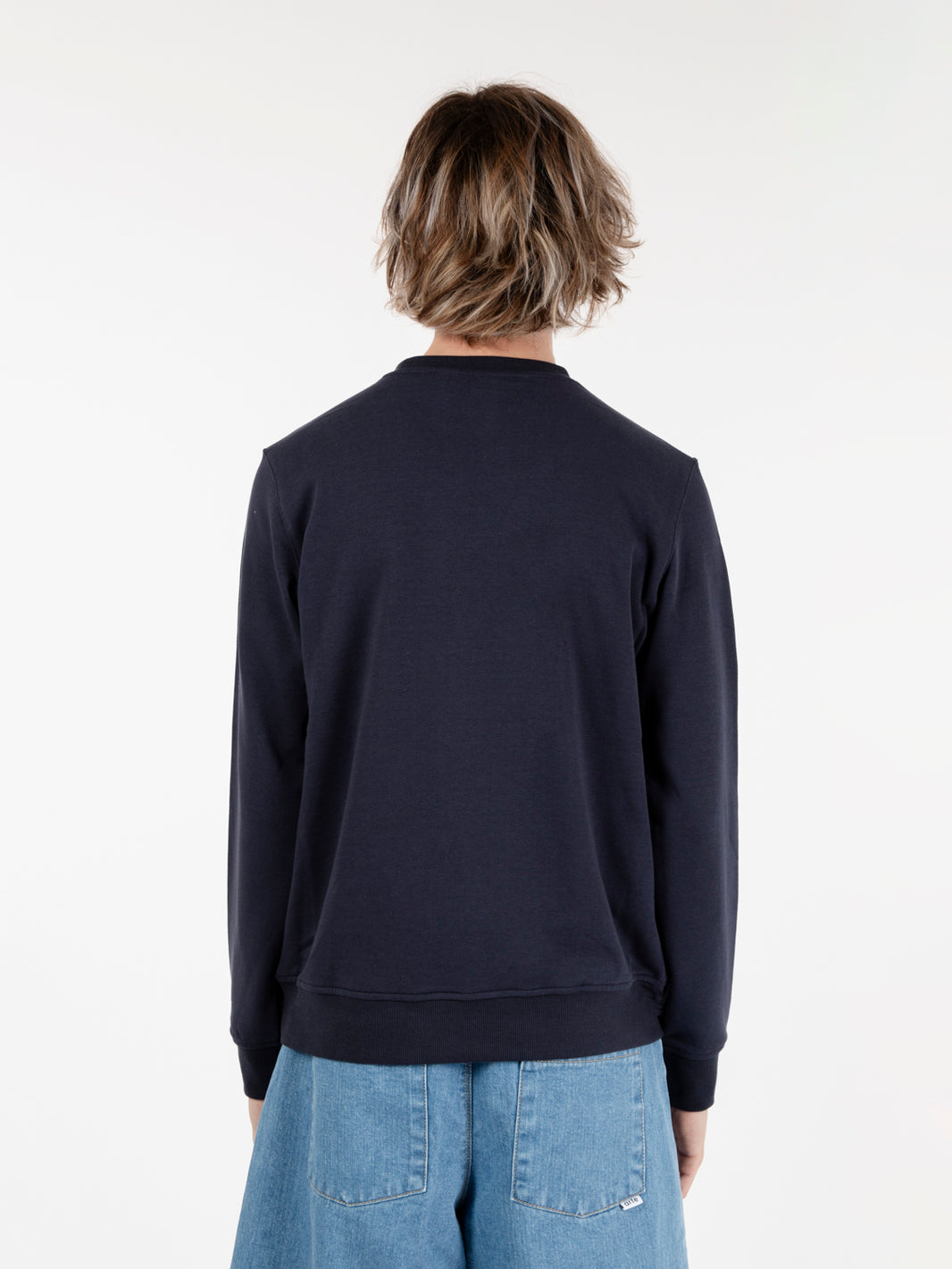 Le Vrai Auguste crew sweatshirt poly cotton blue depth