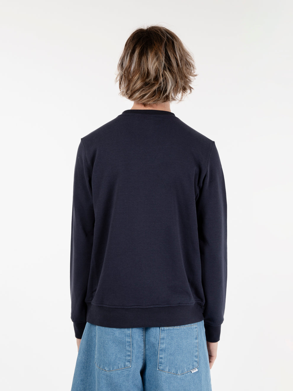 Le Vrai Auguste crew sweatshirt poly cotton blue depth