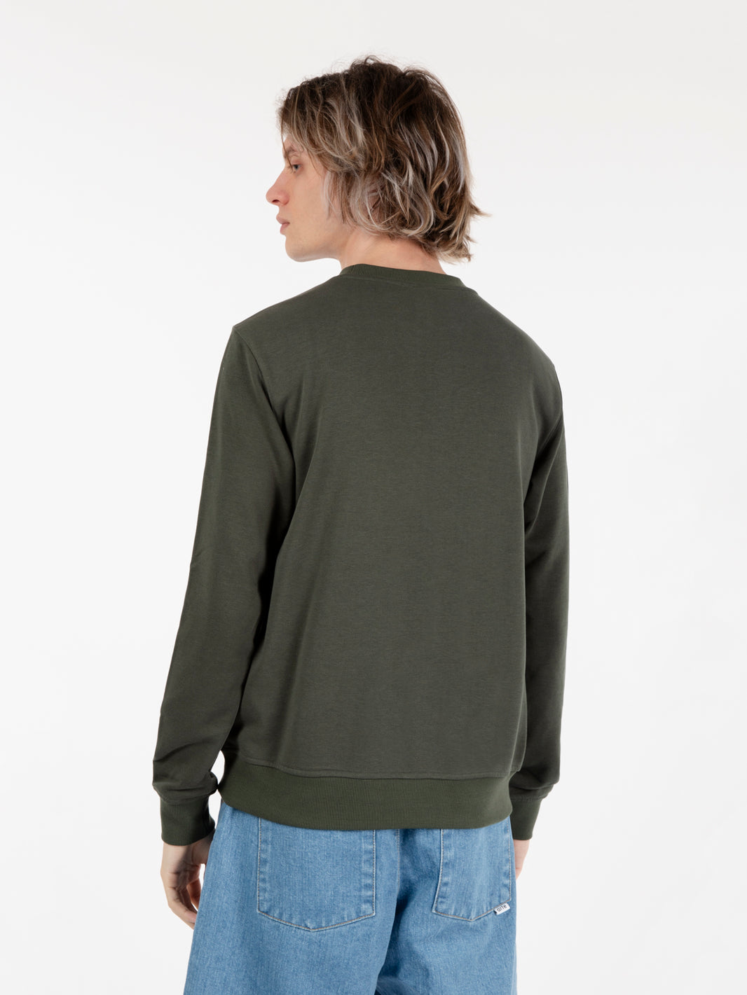 Le Vrai Auguste crew sweatshirt poly cotton green blackish